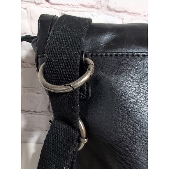 THE Sak Ventura Convertible Strap Backpack Black Leather Canvas Studs 2 straps - Picture 8 of 16